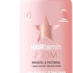 HAIRtamin MOM Vegan Prenatal & Postnatal Multivitamin Supplement & Hair Vitamin Pregnancy, Postpartum, Breastfeeding Probiotic One-a-Day Hair Vitamins with Biotin, Zinc, Iron (30 Counts)